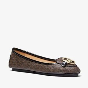 Michael Kors Lillie Moc Ballet Flat Women's 10 Brown Leather Slip on Shoes LOT73